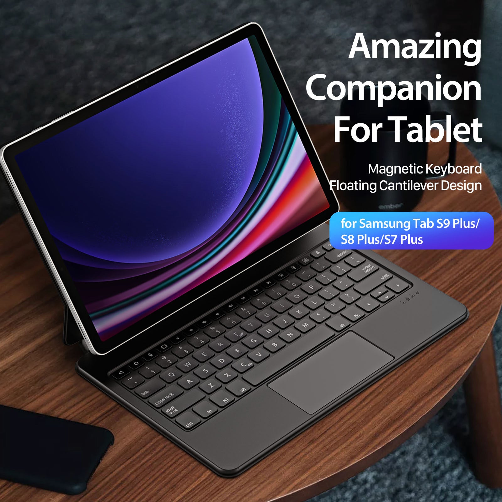 DUX DUCIS For Samsung Galaxy Tab S9+ / S8+ / S7+ Tablet Case Floating Magnetic Bluetooth Keyboard DUX DUCIS For Samsung Galaxy Tab S9+ / S8+ / S7+ Tablet Case Floating Magnetic Bluetooth Keyboard